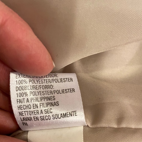 Tahari Womens Tan Blazer w Silver Buttons & Brown Contrast Stitching / Size 6 - Picture 12 of 15